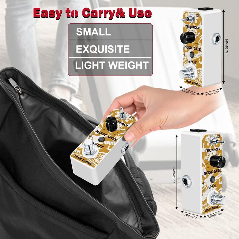 AFOT Noise Gate Pedal, Noise Killer Guitar Pedal Noise Suppressor Effect 2 Modes for Electric Guitar and Bass True Bypass - Image 5